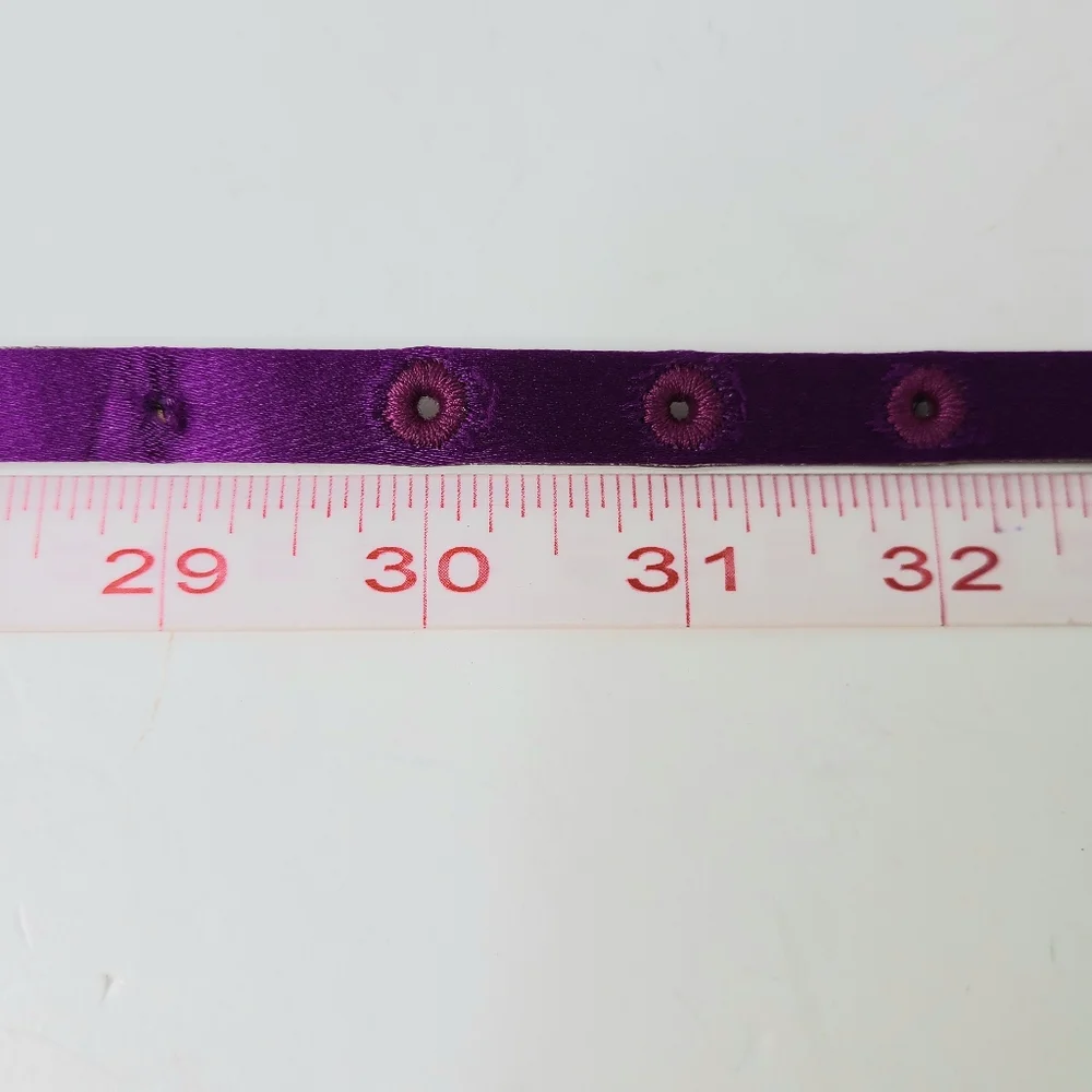 Talbots Bright Purple Silk Cotton Genuine Leather Skinny Belt